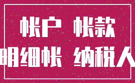 帐户 帐款_明细帐 纳税人