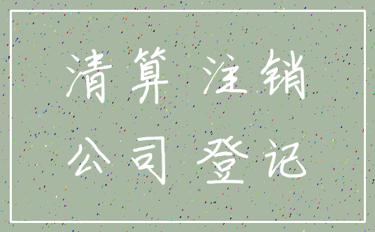 清算 注销_公司 登记