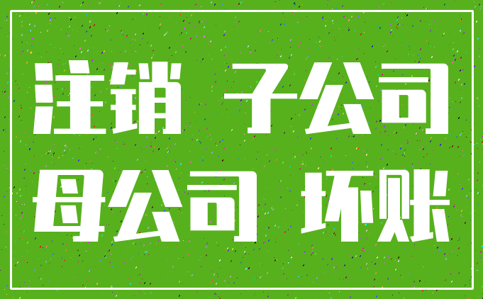 注销 子公司_母公司 坏账