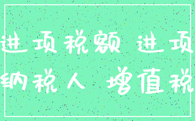 进项税额 进项_纳税人 增值税
