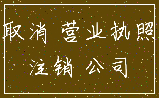取消 营业执照_注销 公司