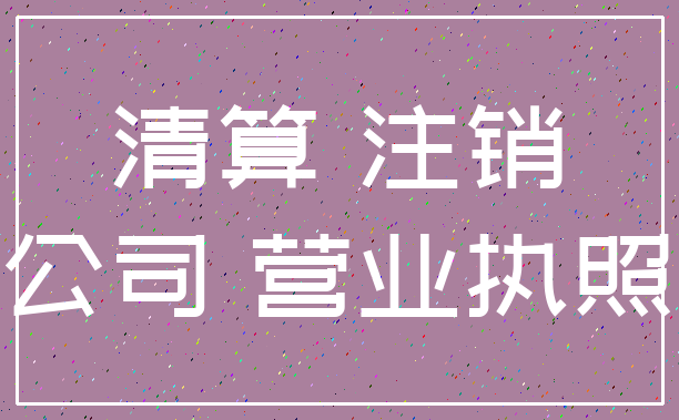 清算 注销_公司 营业执照