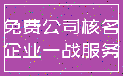 免费公司核名_企业一战服务