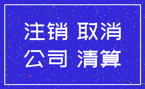 注销 取消_公司 清算