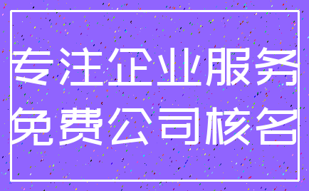 专注企业服务_免费公司核名