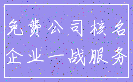免费公司核名_企业一战服务