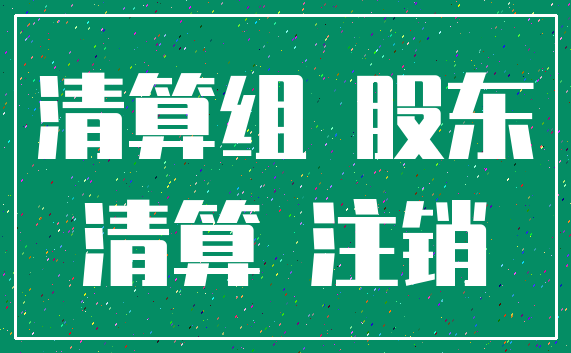 清算组 股东_清算 注销