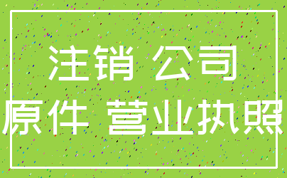注销 公司_原件 营业执照