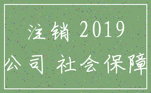 注销 2019_公司 社会保障