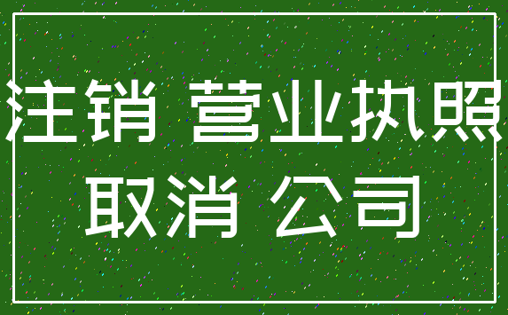 注销 营业执照_取消 公司