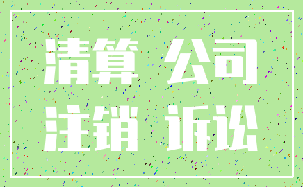 清算 公司_注销 诉讼