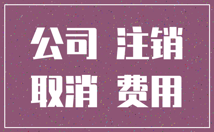 公司 注销_取消 费用