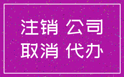注销 公司_取消 代办