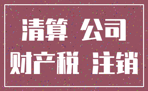 清算 公司_财产税 注销