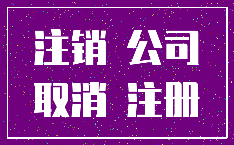 注销 公司_取消 注册