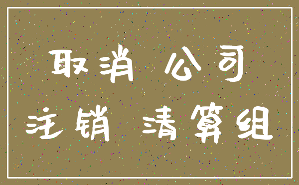 取消 公司_注销 清算组