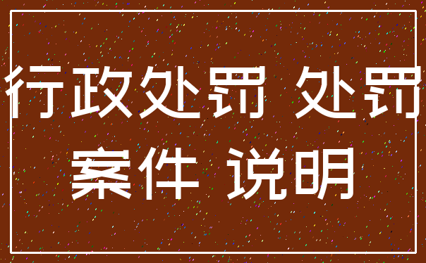行政处罚 处罚_案件 说明