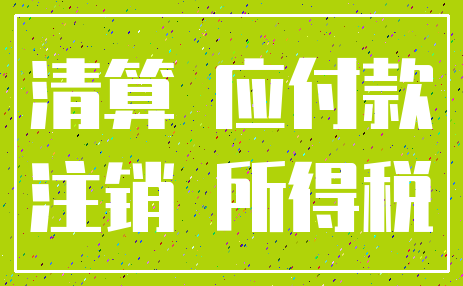 清算 应付款_注销 所得税