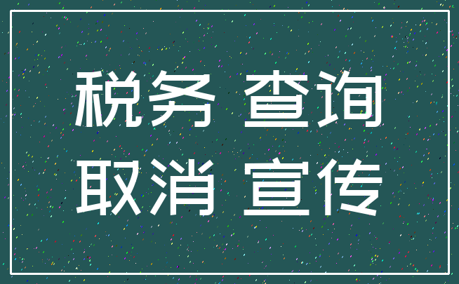 税务 查询_取消 宣传