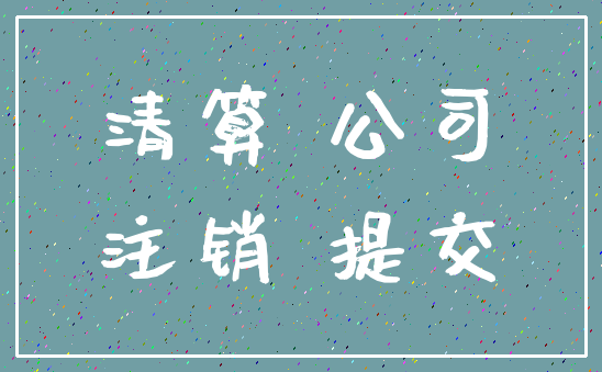清算 公司_注销 提交