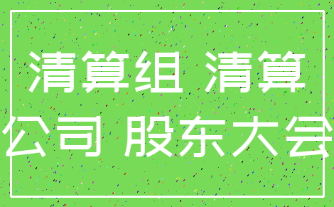 清算组 清算_公司 股东大会