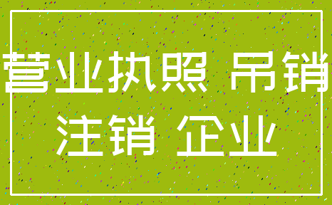 营业执照 吊销_注销 企业