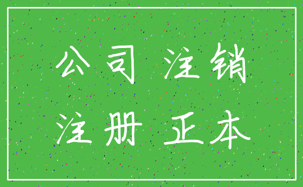 公司 注销_注册 正本