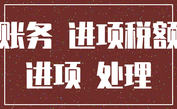 账务 进项税额_进项 处理