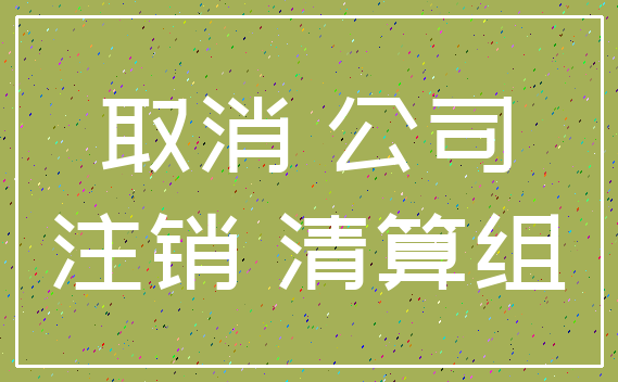 取消 公司_注销 清算组