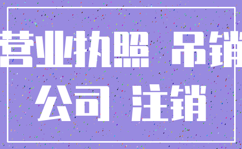 营业执照 吊销_公司 注销