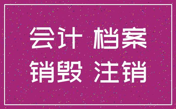 会计 档案_销毁 注销