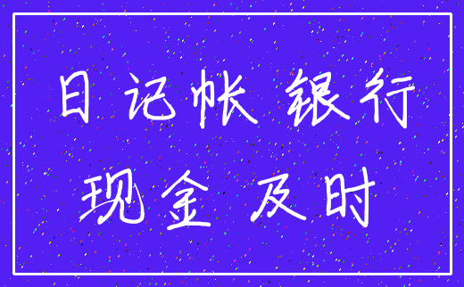 日记帐 银行_现金 及时