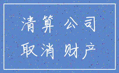 清算 公司_取消 财产