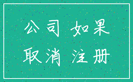 公司 如果_取消 注册