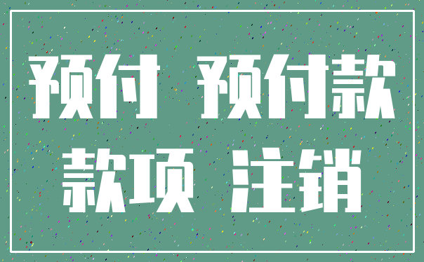 预付 预付款_款项 注销