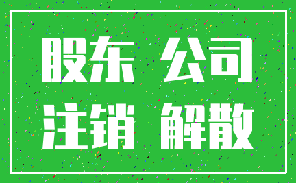 股东 公司_注销 解散