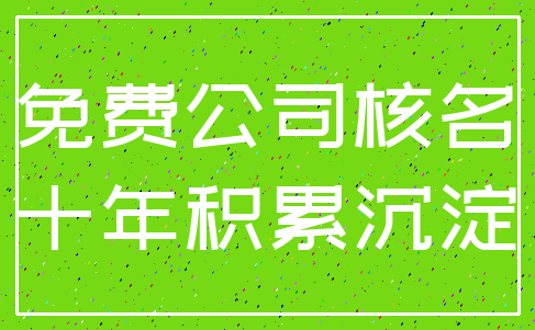免费公司核名_十年积累沉淀