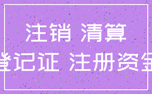注销 清算_登记证 注册资金