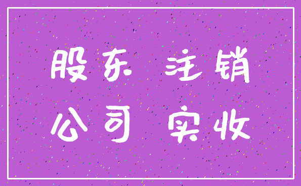 股东 注销_公司 实收