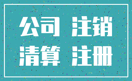 公司 注销_清算 注册