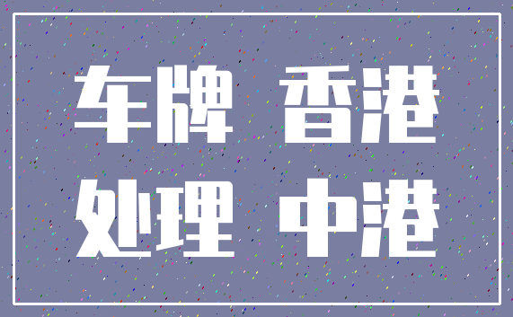 车牌 香港_处理 中港