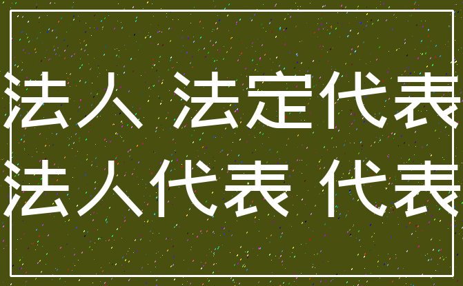 法人 法定代表_法人代表 代表