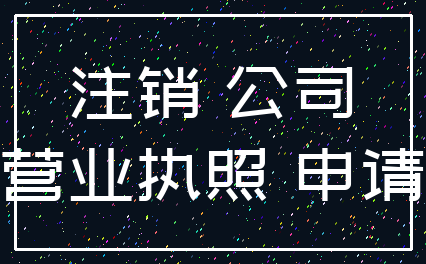 注销 公司_营业执照 申请