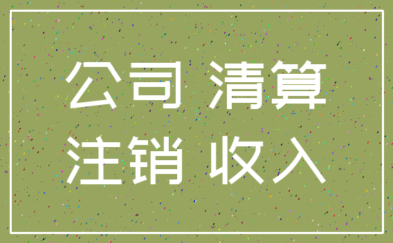 公司 清算_注销 收入
