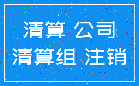 清算 公司_清算组 注销