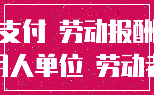 支付 劳动报酬_用人单位 劳动者