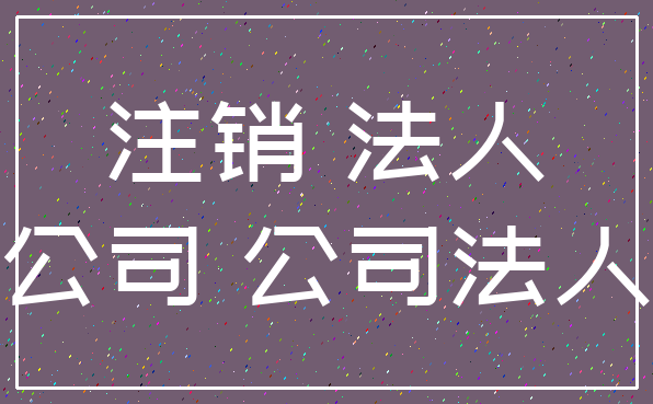 注销 法人_公司 公司法人