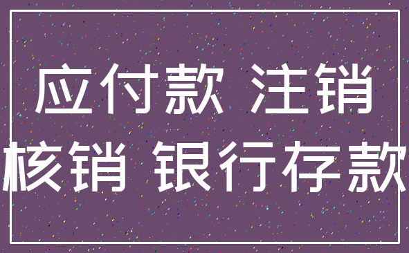 应付款 注销_核销 银行存款
