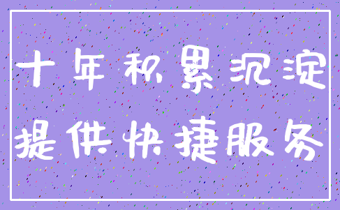 十年积累沉淀_提供快捷服务