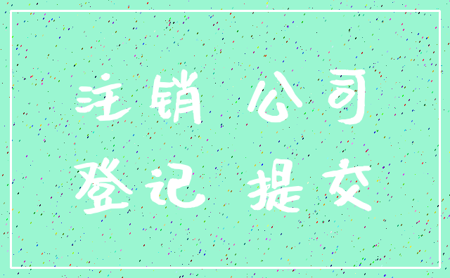 注销 公司_登记 提交